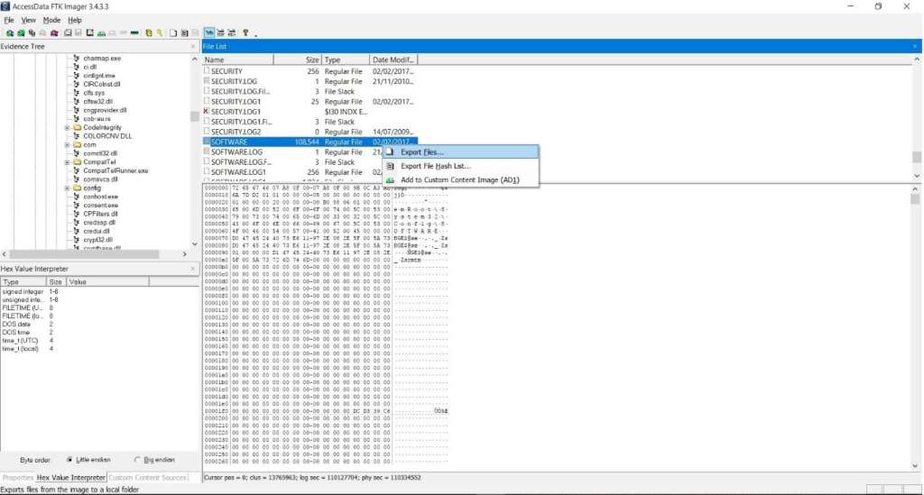 Windows Registry Extraction With Ftk Imager Free Tutorial
