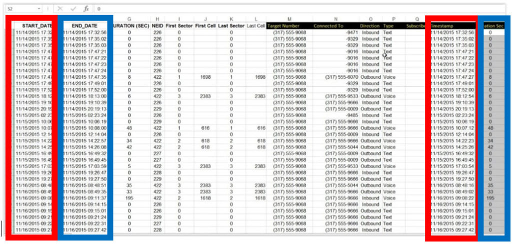 Cell Phone Record Template Preparation | by Benjamin Bierce - eForensics